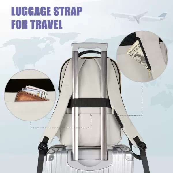 imageMATEIN Laptop Backpack for Women Anti Theft 156 inch College School Bookbag for Girls with USB Charging Port Water Resistant Stylish Travel Computer Work Backpack with for Nurse PurpleWhite