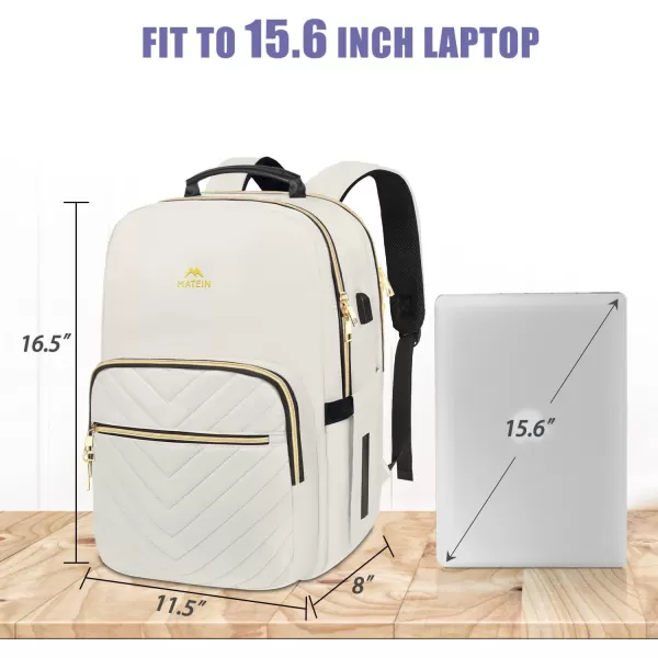 imageMATEIN Laptop Backpack for Women Anti Theft 156 inch College School Bookbag for Girls with USB Charging Port Water Resistant Stylish Travel Computer Work Backpack with for Nurse PurpleWhite