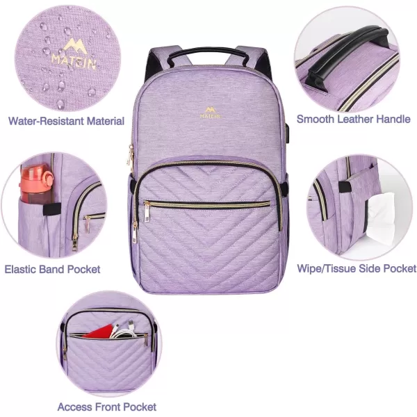imageMATEIN Laptop Backpack for Women Anti Theft 156 inch College School Bookbag for Girls with USB Charging Port Water Resistant Stylish Travel Computer Work Backpack with for Nurse PurplePurple