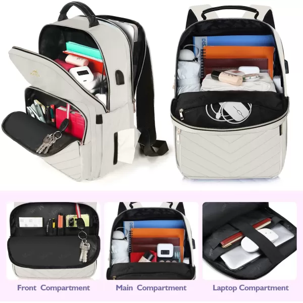 imageMATEIN Laptop Backpack for Women Anti Theft 156 inch College School Bookbag for Girls with USB Charging Port Water Resistant Stylish Travel Computer Work Backpack with for Nurse PurpleWhite