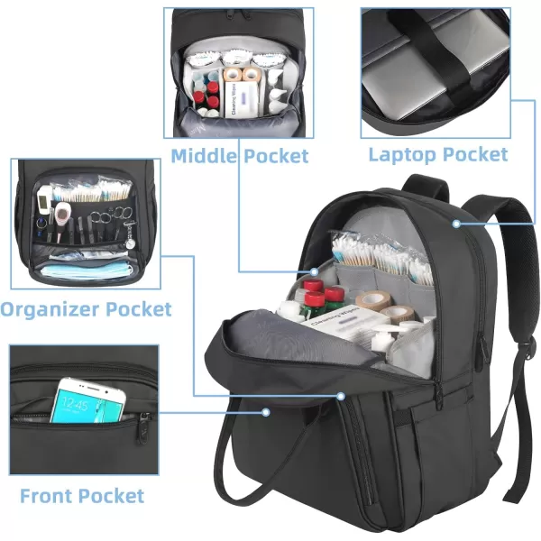 imageMATEIN Nursing Backpack Waterproof College Bag for Women with Removable Organizer 156 Inch Travel Lapatop Backpacks Medical Clinical Doctor Nurse Work Daypack for Women Gifts for Her PinkBlack