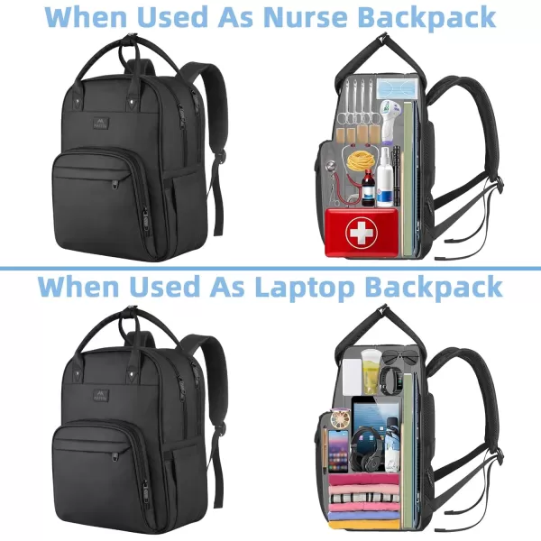 imageMATEIN Nursing Backpack Waterproof College Bag for Women with Removable Organizer 156 Inch Travel Lapatop Backpacks Medical Clinical Doctor Nurse Work Daypack for Women Gifts for Her PinkBlack
