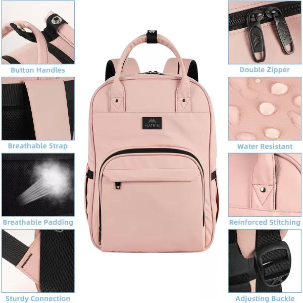 imageMATEIN Nursing Backpack Waterproof College Bag for Women with Removable Organizer 156 Inch Travel Lapatop Backpacks Medical Clinical Doctor Nurse Work Daypack for Women Gifts for Her PinkPink
