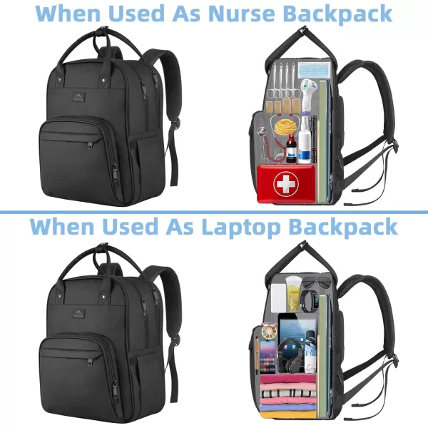 imageMATEIN Nursing Backpack Waterproof College Bag for Women with Removable Organizer 156 Inch Travel Lapatop Backpacks Medical Clinical Doctor Nurse Work Daypack for Women Gifts for Her PinkBlack