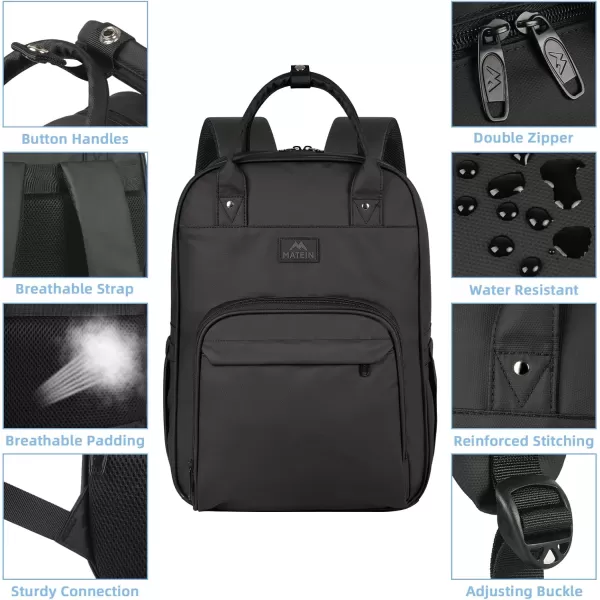 imageMATEIN Nursing Backpack Waterproof College Bag for Women with Removable Organizer 156 Inch Travel Lapatop Backpacks Medical Clinical Doctor Nurse Work Daypack for Women Gifts for Her PinkBlack