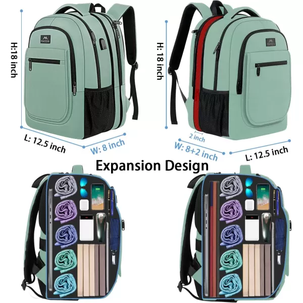 imageMATEIN Travel Backpack for Men Expandable Laptop Backpack with USB Charging PortAnti Theft Business Computer Bag Water Resistant College School Bookbag Gifts for Men Women Fit 156 Inch LaptopBlackCyan