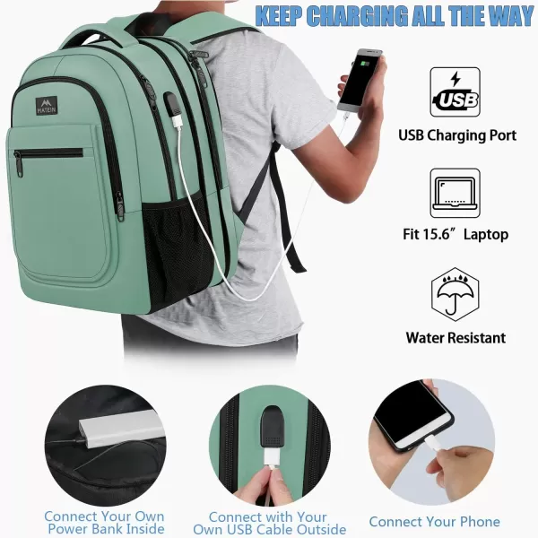 imageMATEIN Travel Backpack for Men Expandable Laptop Backpack with USB Charging PortAnti Theft Business Computer Bag Water Resistant College School Bookbag Gifts for Men Women Fit 156 Inch LaptopBlackCyan