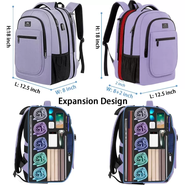 imageMATEIN Travel Backpack for Men Expandable Laptop Backpack with USB Charging PortAnti Theft Business Computer Bag Water Resistant College School Bookbag Gifts for Men Women Fit 156 Inch LaptopBlackPurple