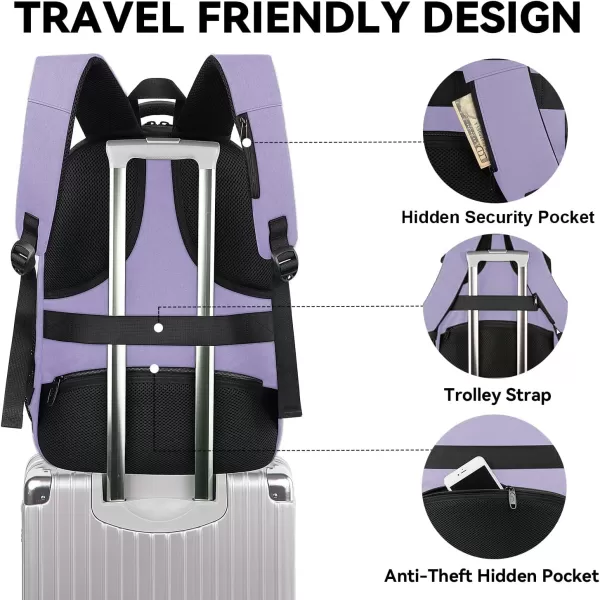 imageMATEIN Travel Backpack for Men Expandable Laptop Backpack with USB Charging PortAnti Theft Business Computer Bag Water Resistant College School Bookbag Gifts for Men Women Fit 156 Inch LaptopBlackPurple