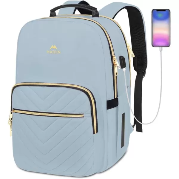 imageMATEIN Laptop Backpack for Women Anti Theft 156 inch College School Bookbag for Girls with USB Charging Port Water Resistant Stylish Travel Computer Work Backpack with for Nurse PurpleBlue