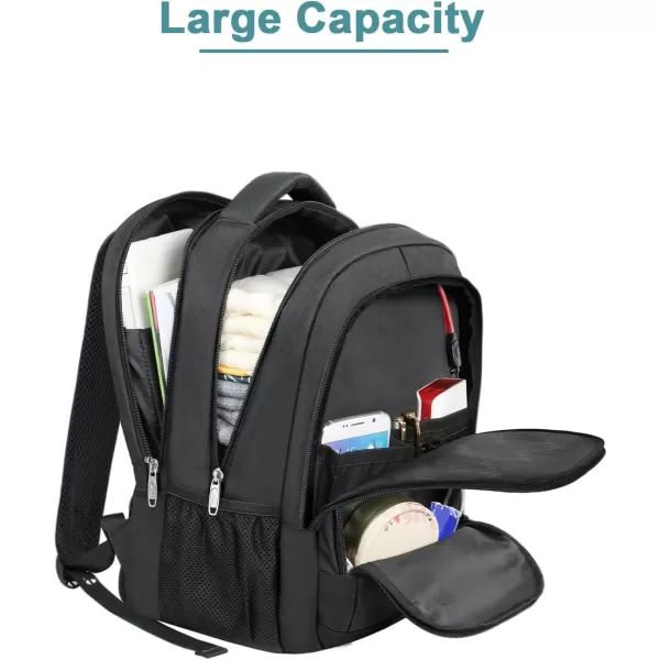 imageMATEIN 17 Inch Laptop Backpack Extra Large College Backpacks TSA Friendly Padded Computer Bag with USB Charging Port Waterproof AntiTheft Backpack for Men Women Gifts156inchBlack