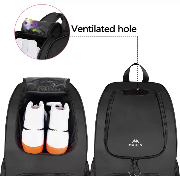 imageMATEIN Basketball Bag Sturdy Soccer Bag with Ball Holder ampamp Shoe Compartment Large Basketball Backpack for Training Equipment Water Resistant Sports Ball Bags Fits Volleyball Football ColorfulBlack