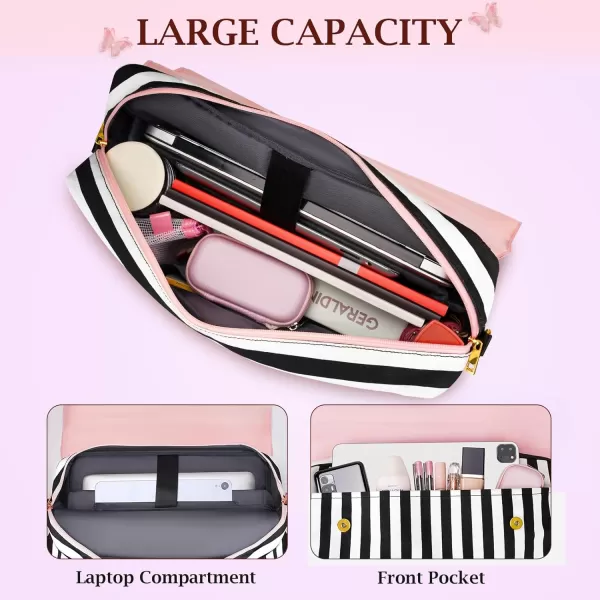 imageMATEIN Briefcase for Women 156 Inch Convertible Laptop Briefcase Backpack with Bow Cute Kawaii Computer Messenger Crossbody Laptop Tote Bag Carrying Case Gift for College Work Travel 3 in 1 Pink