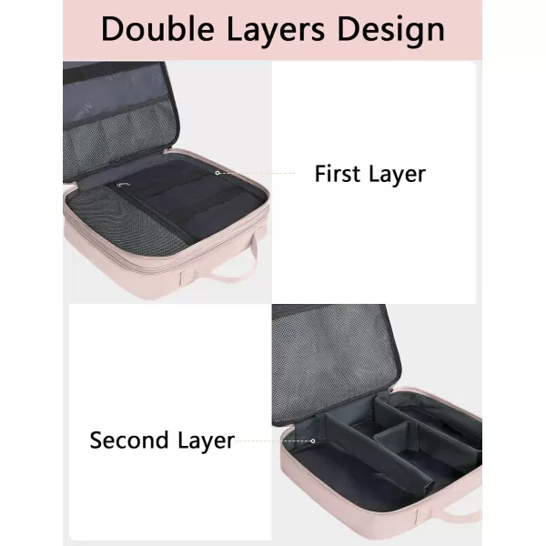 imageMATEIN Electronics Organizer Travel Case Water Resistant Cable Organizer Bag for Travel Essentials Tech Gifts for Men Storage Bag as Accessories for Phone Cord Tablet BlackPink