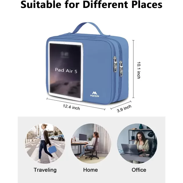imageMATEIN Electronics Organizer Travel Case Water Resistant Cable Organizer Bag for Travel Essentials Tech Gifts for Men Storage Bag as Accessories for Phone Cord Tablet BlackBlue