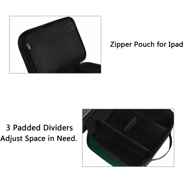 imageMATEIN Electronics Organizer Travel Case Water Resistant Cable Organizer Bag for Travel Essentials Tech Gifts for Men Storage Bag as Accessories for Phone Cord Tablet BlackDark Green