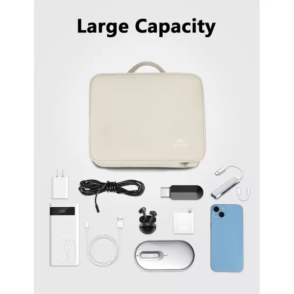 imageMATEIN Electronics Organizer Travel Case Water Resistant Cable Organizer Bag for Travel Essentials Tech Gifts for Men Storage Bag as Accessories for Phone Cord Tablet BlackWhite
