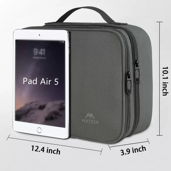 imageMATEIN Electronics Organizer Travel Case Water Resistant Cable Organizer Bag for Travel Essentials Tech Gifts for Men Storage Bag as Accessories for Phone Cord Tablet BlackGrey