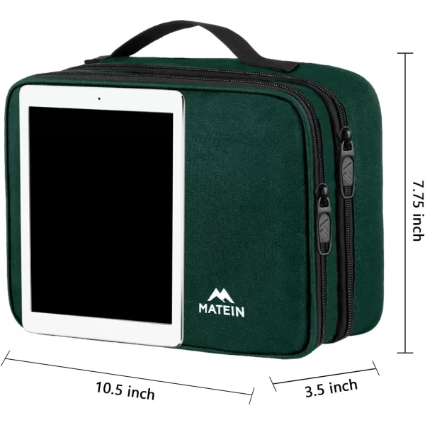 imageMATEIN Electronics Organizer Travel Case Water Resistant Cable Organizer Bag for Travel Essentials Tech Gifts for Men Storage Bag as Accessories for Phone Cord Tablet BlackDark Green