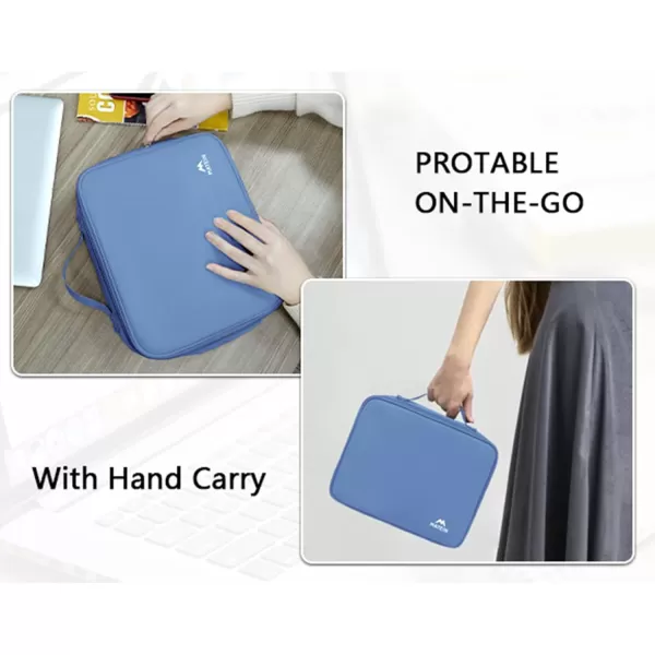 imageMATEIN Electronics Organizer Travel Case Water Resistant Cable Organizer Bag for Travel Essentials Tech Gifts for Men Storage Bag as Accessories for Phone Cord Tablet BlackBlue