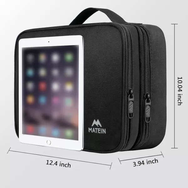 imageMATEIN Electronics Organizer Travel Case Water Resistant Cable Organizer Bag for Travel Essentials Tech Gifts for Men Storage Bag as Accessories for Phone Cord Tablet BlackAntique Black