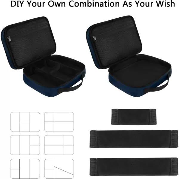 imageMATEIN Electronics Organizer Travel Case Water Resistant Cable Organizer Bag for Travel Essentials Tech Gifts for Men Storage Bag as Accessories for Phone Cord Tablet BlackNavy Blue
