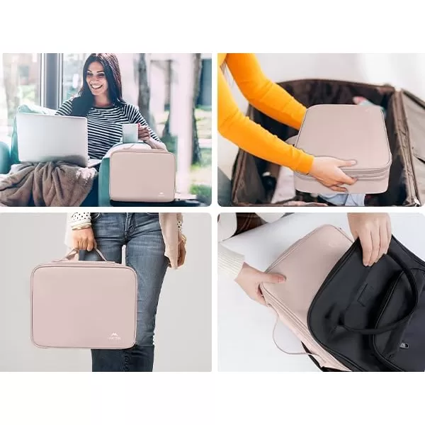 imageMATEIN Electronics Organizer Travel Case Water Resistant Cable Organizer Bag for Travel Essentials Tech Gifts for Men Storage Bag as Accessories for Phone Cord Tablet BlackPink
