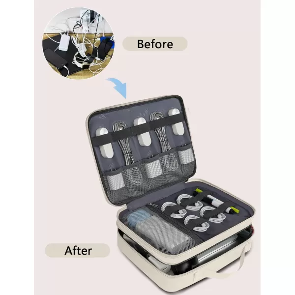imageMATEIN Electronics Organizer Travel Case Water Resistant Cable Organizer Bag for Travel Essentials Tech Gifts for Men Storage Bag as Accessories for Phone Cord Tablet BlackWhite