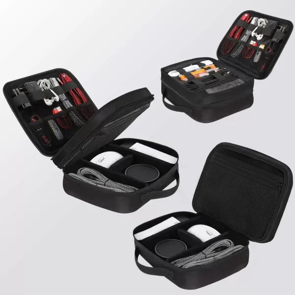 imageMATEIN Electronics Organizer Travel Case Water Resistant Cable Organizer Bag for Travel Essentials Tech Gifts for Men Storage Bag as Accessories for Phone Cord Tablet BlackAntique Black