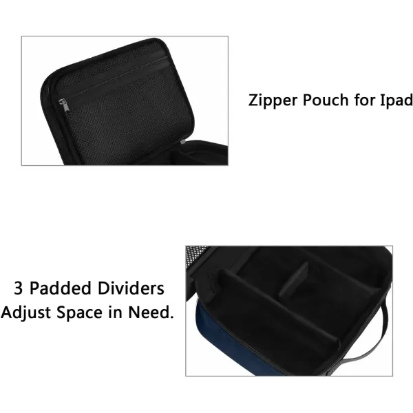imageMATEIN Electronics Organizer Travel Case Water Resistant Cable Organizer Bag for Travel Essentials Tech Gifts for Men Storage Bag as Accessories for Phone Cord Tablet BlackNavy Blue