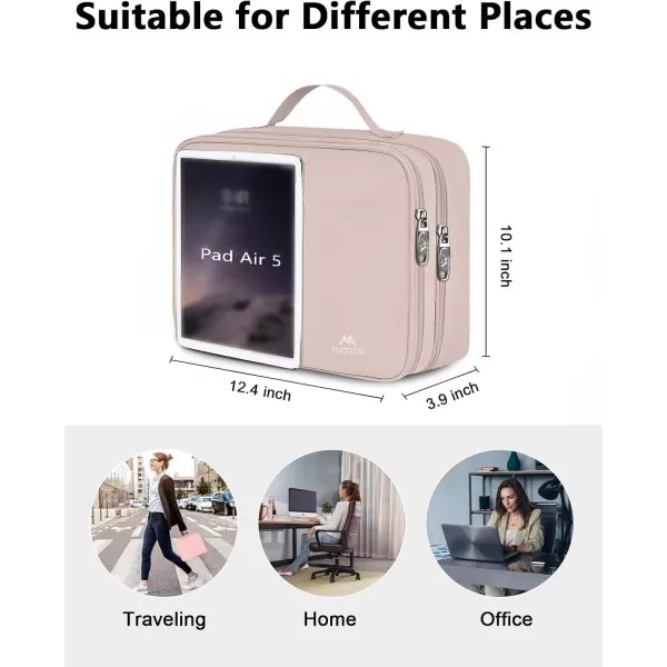 imageMATEIN Electronics Organizer Travel Case Water Resistant Cable Organizer Bag for Travel Essentials Tech Gifts for Men Storage Bag as Accessories for Phone Cord Tablet BlackPink