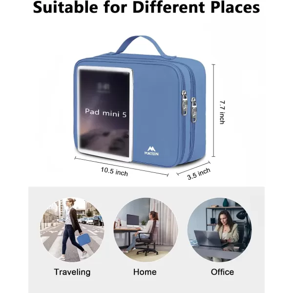 imageMATEIN Electronics Organizer Travel Case Water Resistant Cable Organizer Bag for Travel Essentials Tech Gifts for Men Storage Bag as Accessories for Phone Cord Tablet BlackBlue