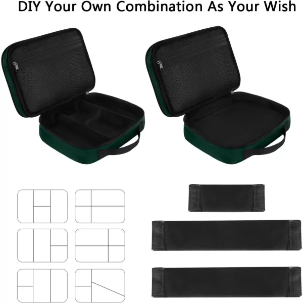 imageMATEIN Electronics Organizer Travel Case Water Resistant Cable Organizer Bag for Travel Essentials Tech Gifts for Men Storage Bag as Accessories for Phone Cord Tablet BlackDark Green