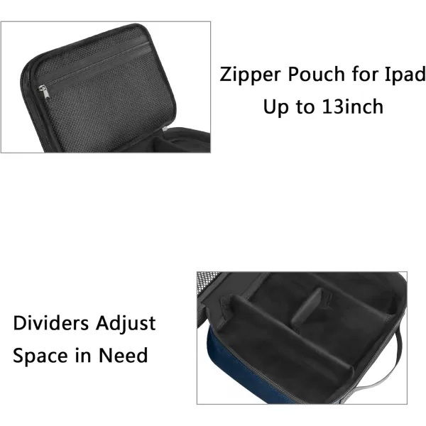 imageMATEIN Electronics Organizer Travel Case Water Resistant Cable Organizer Bag for Travel Essentials Tech Gifts for Men Storage Bag as Accessories for Phone Cord Tablet BlackNavy Blue