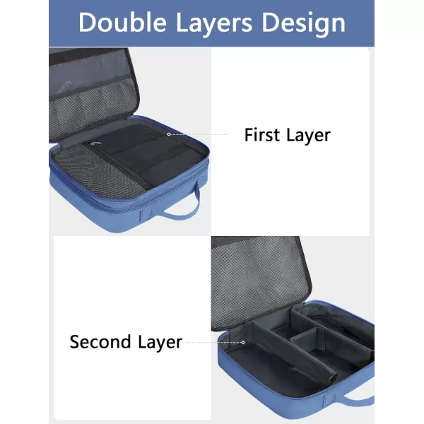 imageMATEIN Electronics Organizer Travel Case Water Resistant Cable Organizer Bag for Travel Essentials Tech Gifts for Men Storage Bag as Accessories for Phone Cord Tablet BlackBlue