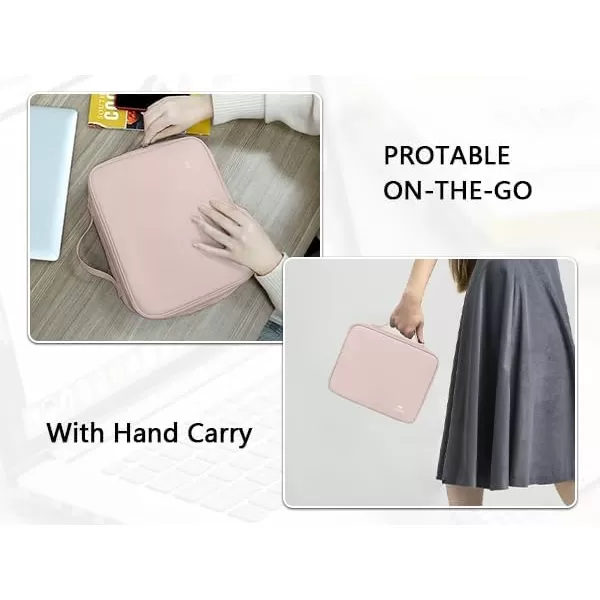 imageMATEIN Electronics Organizer Travel Case Water Resistant Cable Organizer Bag for Travel Essentials Tech Gifts for Men Storage Bag as Accessories for Phone Cord Tablet BlackPink