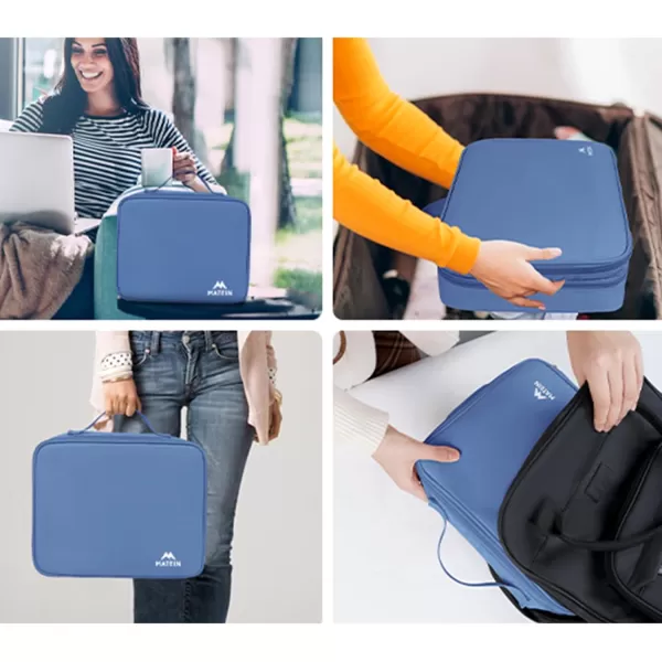 imageMATEIN Electronics Organizer Travel Case Water Resistant Cable Organizer Bag for Travel Essentials Tech Gifts for Men Storage Bag as Accessories for Phone Cord Tablet BlackBlue