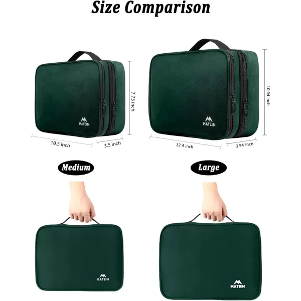 imageMATEIN Electronics Organizer Travel Case Water Resistant Cable Organizer Bag for Travel Essentials Tech Gifts for Men Storage Bag as Accessories for Phone Cord Tablet BlackDark Green