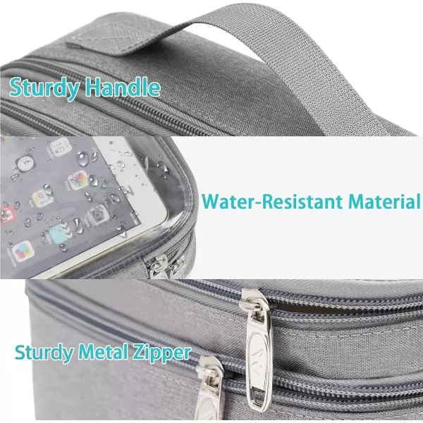 imageMATEIN Electronics Organizer Travel Case Water Resistant Cable Organizer Bag for Travel Essentials Tech Gifts for Men Storage Bag as Accessories for Phone Cord Tablet BlackClear Grey