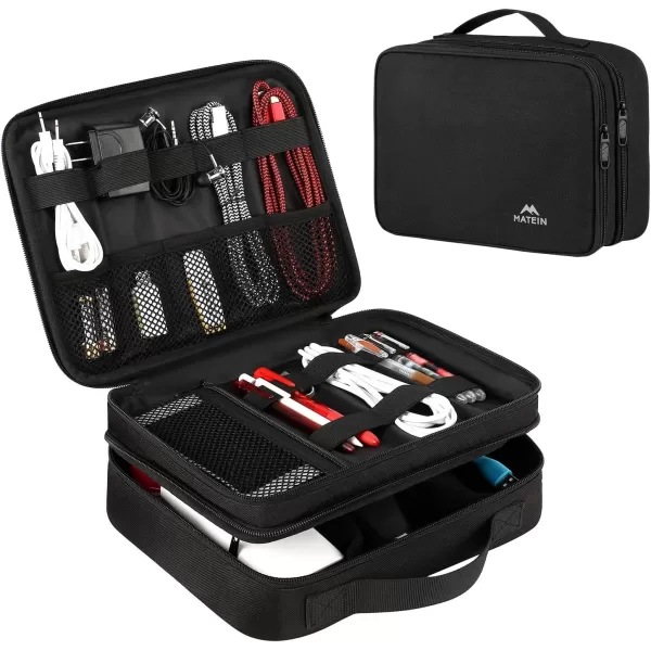 imageMATEIN Electronics Organizer Travel Case Water Resistant Cable Organizer Bag for Travel Essentials Tech Gifts for Men Storage Bag as Accessories for Phone Cord Tablet BlackAntique Black