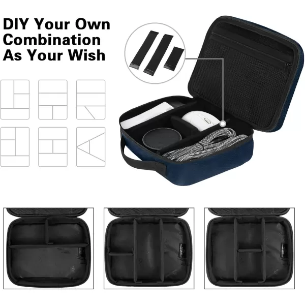 imageMATEIN Electronics Organizer Travel Case Water Resistant Cable Organizer Bag for Travel Essentials Tech Gifts for Men Storage Bag as Accessories for Phone Cord Tablet BlackNavy Blue