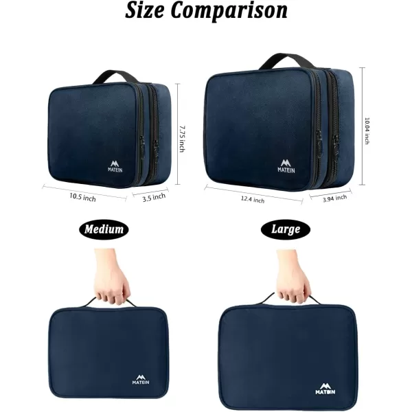 imageMATEIN Electronics Organizer Travel Case Water Resistant Cable Organizer Bag for Travel Essentials Tech Gifts for Men Storage Bag as Accessories for Phone Cord Tablet BlackNavy Blue