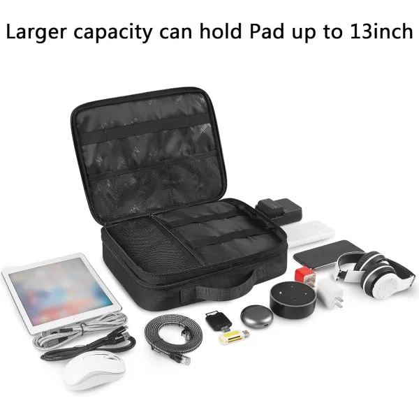 imageMATEIN Electronics Organizer Travel Case Water Resistant Cable Organizer Bag for Travel Essentials Tech Gifts for Men Storage Bag as Accessories for Phone Cord Tablet BlackAntique Black