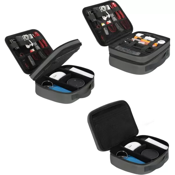 imageMATEIN Electronics Organizer Travel Case Water Resistant Cable Organizer Bag for Travel Essentials Tech Gifts for Men Storage Bag as Accessories for Phone Cord Tablet BlackGrey