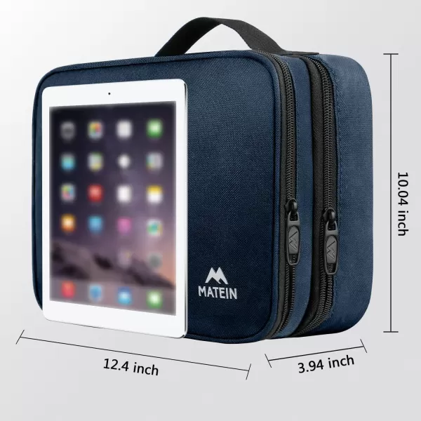 imageMATEIN Electronics Organizer Travel Case Water Resistant Cable Organizer Bag for Travel Essentials Tech Gifts for Men Storage Bag as Accessories for Phone Cord Tablet BlackNavy Blue