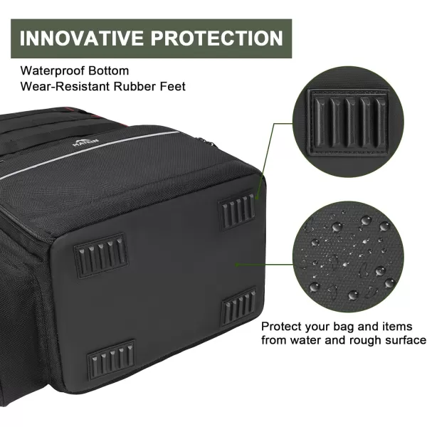imageMATEIN Fishing Backpack Water Resistant Fishing Tackle Box Bag with Rod Holders ampamp Cooler Gear Gifts for MenBlack