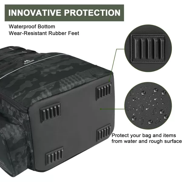 imageMATEIN Fishing Backpack Water Resistant Fishing Tackle Box Bag with Rod Holders ampamp Cooler Gear Gifts for MenCamouflage