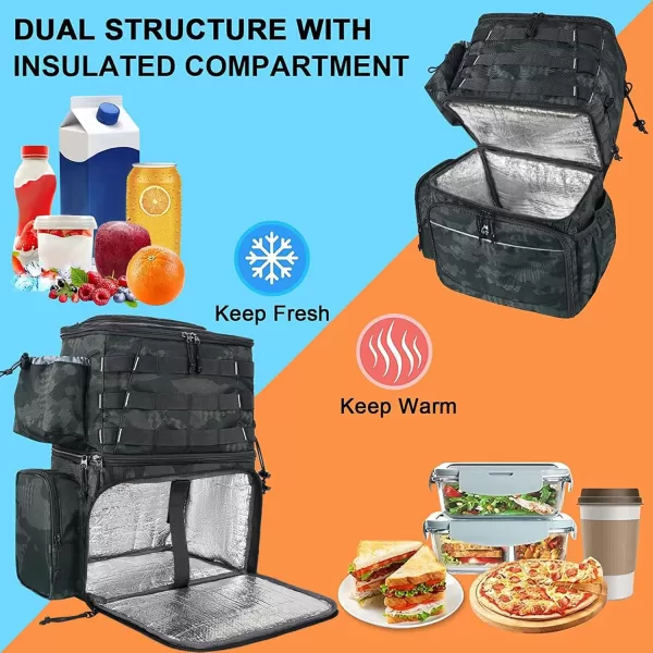 imageMATEIN Fishing Backpack Water Resistant Fishing Tackle Box Bag with Rod Holders ampamp Cooler Gear Gifts for MenCamouflage