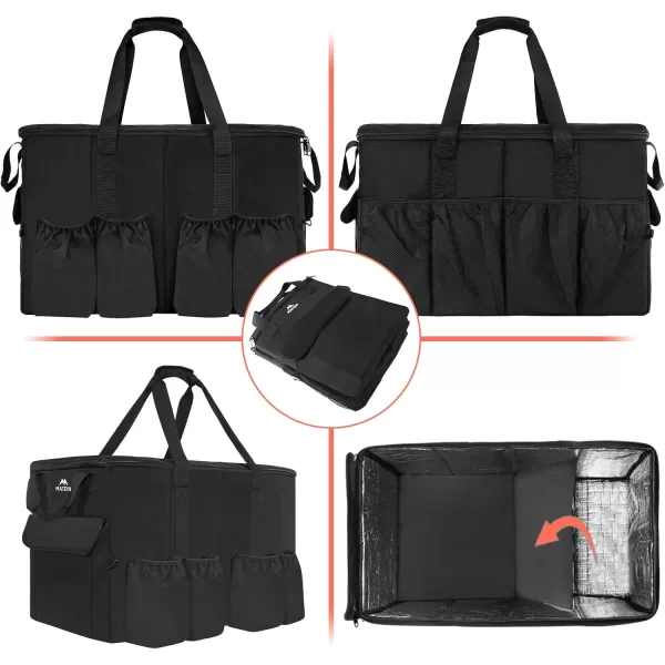 imageMATEIN Food Delivery Bag XXL  23x14x15 inches Water Resistant Large Insulated Hot ampamp Cooler Bags for Delivery with Cup Holders Pizza Warmer Carrying Case  Catering Bag for Food Deliveries BlackBlack