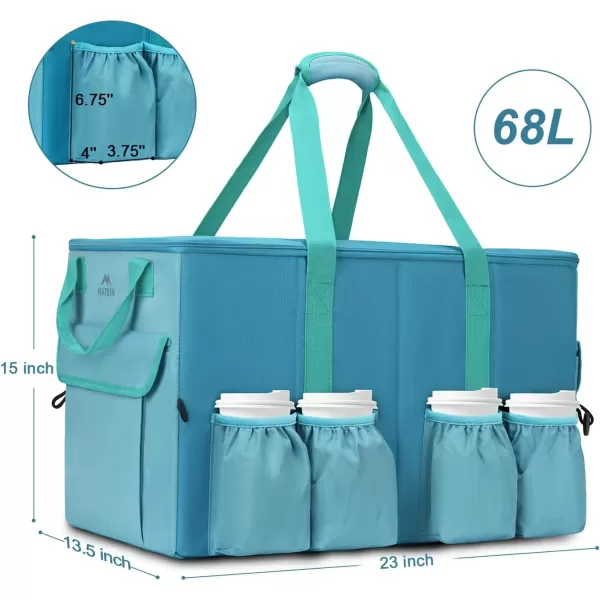 imageMATEIN Food Delivery Bag XXL  23x14x15 inches Water Resistant Large Insulated Hot ampamp Cooler Bags for Delivery with Cup Holders Pizza Warmer Carrying Case  Catering Bag for Food Deliveries BlackBlue